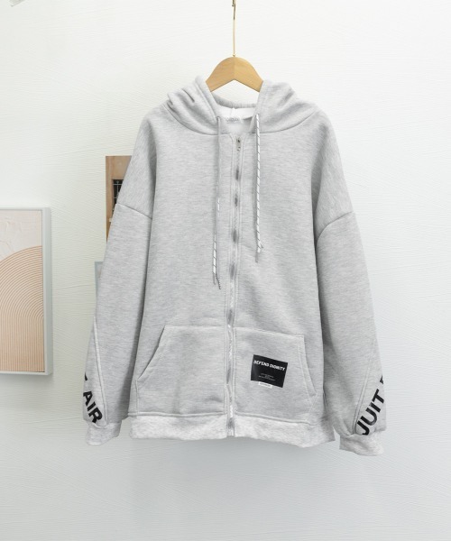Miniministore(ミニミニストア)の「裏起毛パーカー ジップアップ フーディー(パーカー・レディース・グレー/ブラック・FREE)」の18枚目の写真