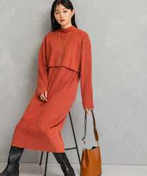 URBAN RESEARCH ROSSO WOMEN | 静電防止レイヤードライクニットワンピース(ワンピース)