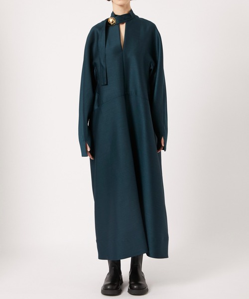 【HARUNOBUMURATA/ハルノブムラタ】別注 ELIANA GOLDボタン/ROUND SHAPED VOLUME DRESS/エリアナ/ラウンドシェイプボリュームドレス（ワンピース）｜HARUNOBUMURATA（ハルノブムラタ）