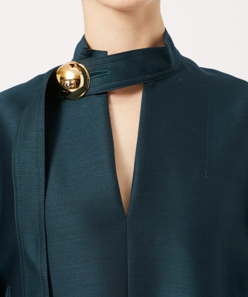 【HARUNOBUMURATA/ハルノブムラタ】別注 ELIANA GOLDボタン/ROUND SHAPED VOLUME DRESS/エリアナ/ラウンドシェイプボリュームドレス（ワンピース）｜HARUNOBUMURATA（ハルノブムラタ）