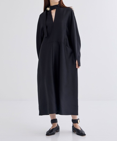 【HARUNOBUMURATA/ハルノブムラタ】別注 ELIANA GOLDボタン/ROUND SHAPED VOLUME DRESS/エリアナ/ラウンドシェイプボリュームドレス（ワンピース）｜HARUNOBUMURATA（ハルノブムラタ）