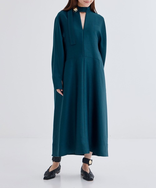 【HARUNOBUMURATA/ハルノブムラタ】別注 ELIANA GOLDボタン/ROUND SHAPED VOLUME DRESS/エリアナ/ラウンドシェイプボリュームドレス（ワンピース）｜HARUNOBUMURATA（ハルノブムラタ）