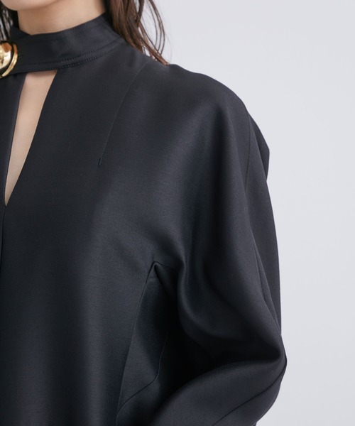 【HARUNOBUMURATA/ハルノブムラタ】別注 ELIANA GOLDボタン/ROUND SHAPED VOLUME DRESS/エリアナ/ラウンドシェイプボリュームドレス（ワンピース）｜HARUNOBUMURATA（ハルノブムラタ）