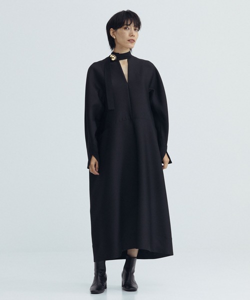 【HARUNOBUMURATA/ハルノブムラタ】別注 ELIANA GOLDボタン/ROUND SHAPED VOLUME DRESS/エリアナ/ラウンドシェイプボリュームドレス（ワンピース）｜HARUNOBUMURATA（ハルノブムラタ）