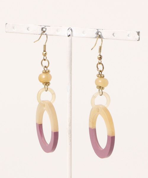 B.I.D.(ビーアイディー)の「《buffalo horns》 サークルピアス(ピアス(両耳用)・レディース・ピンク・FREE)」の2枚目の写真