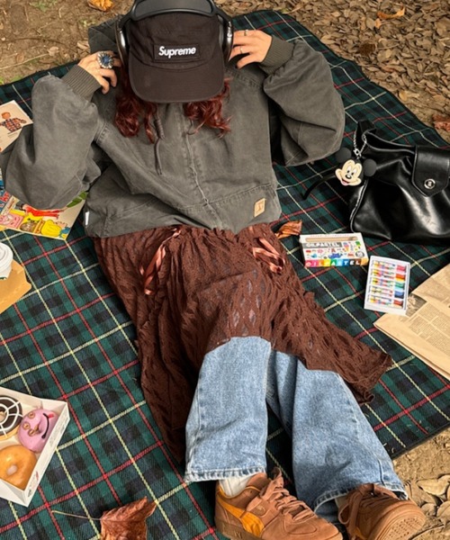 Auntie Rosa(アンティローザ)の「【rin.】レースギャザーレイヤードスカート(スカート・レディース・ホワイト/ブラウン・FREE)」の15枚目の写真