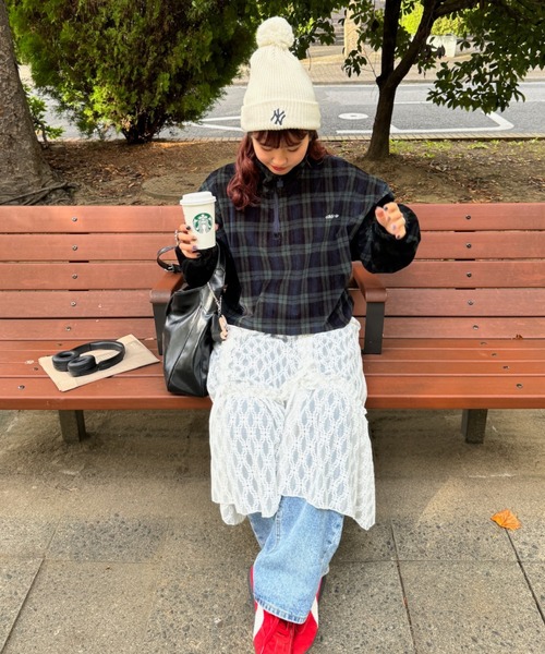 Auntie Rosa(アンティローザ)の「【rin.】レースギャザーレイヤードスカート(スカート・レディース・ホワイト/ブラウン・FREE)」の7枚目の写真