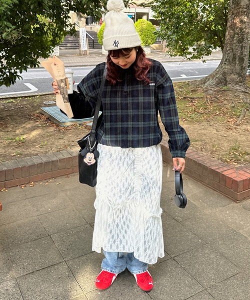 Auntie Rosa(アンティローザ)の「【rin.】レースギャザーレイヤードスカート(スカート・レディース・ホワイト/ブラウン・FREE)」の10枚目の写真