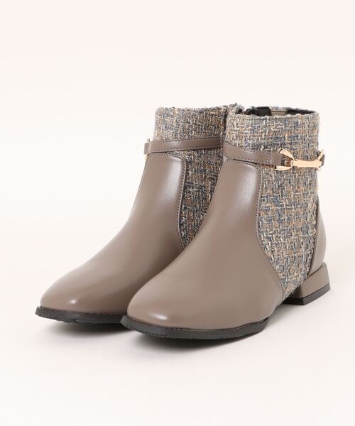 Piedi Nudi(ピエディヌーディ)の「KANSAI BIS(カンサイビス) ビット使い 配色ブーツ(ブーツ・レディース・ブラック/ブラック系その他/ベージュ・S/M/L/LL)」の3枚目の写真