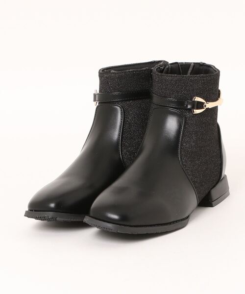 Piedi Nudi(ピエディヌーディ)の「KANSAI BIS(カンサイビス) ビット使い 配色ブーツ(ブーツ・レディース・ブラック/ブラック系その他/ベージュ・S/M/L/LL)」の1枚目の写真