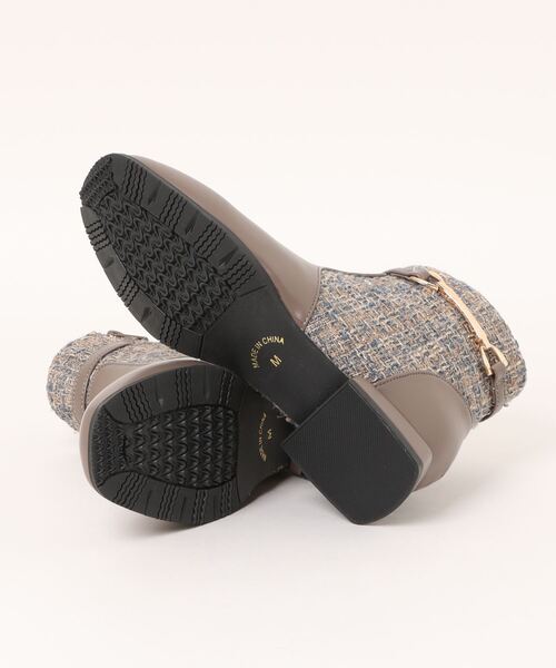 Piedi Nudi(ピエディヌーディ)の「KANSAI BIS(カンサイビス) ビット使い 配色ブーツ(ブーツ・レディース・ブラック/ブラック系その他/ベージュ・S/M/L/LL)」の5枚目の写真