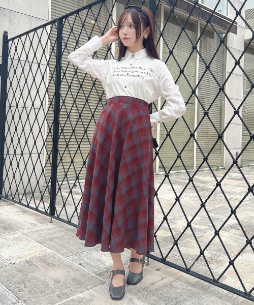 an another angelus（アンアナザーアンジェラス）の「メッセージプリントシャツ/ananotherangelus/fint　フィント（シャツ/ブラウス・レディース・ライトブルー/オフホワイト・FREE）」の3枚目の写真