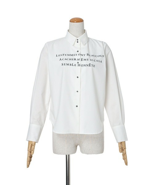 an another angelus（アンアナザーアンジェラス）の「メッセージプリントシャツ/ananotherangelus/fint　フィント（シャツ/ブラウス・レディース・ライトブルー/オフホワイト・FREE）」の10枚目の写真