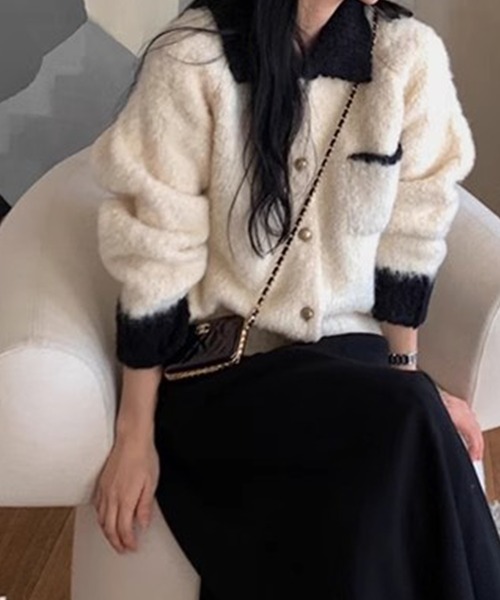 Dita Muaj.(ディータムアージュ)の「配色フレンチニット(ニット/セーター・レディース・ブラック・FREE)」の3枚目の写真