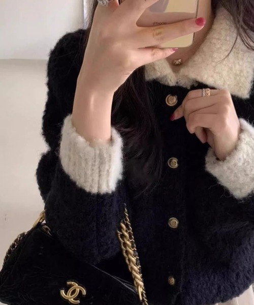 Dita Muaj.(ディータムアージュ)の「配色フレンチニット(ニット/セーター・レディース・ブラック・FREE)」の5枚目の写真