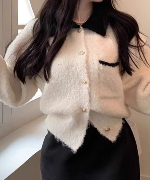 Dita Muaj.(ディータムアージュ)の「配色フレンチニット(ニット/セーター・レディース・ブラック・FREE)」の4枚目の写真
