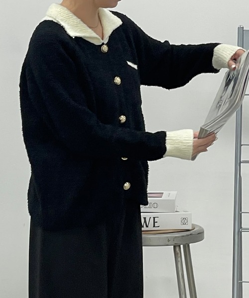 Dita Muaj.(ディータムアージュ)の「配色フレンチニット(ニット/セーター・レディース・ブラック・FREE)」の11枚目の写真