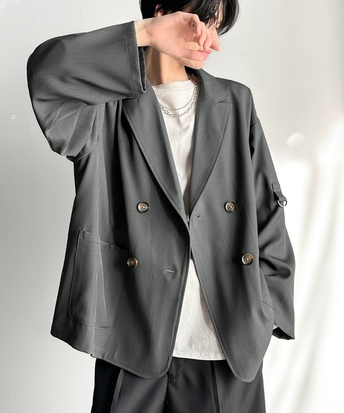 classicalelf（クラシカルエルフ）の「メンズの必需品。オーバーサイズ袖ロールアップドレープダブルジャケット（テーラードジャケット・メンズ・チャコール/グレー・X-LARGE/LARGE/MEDIUM/SMALL）」の19枚目の写真