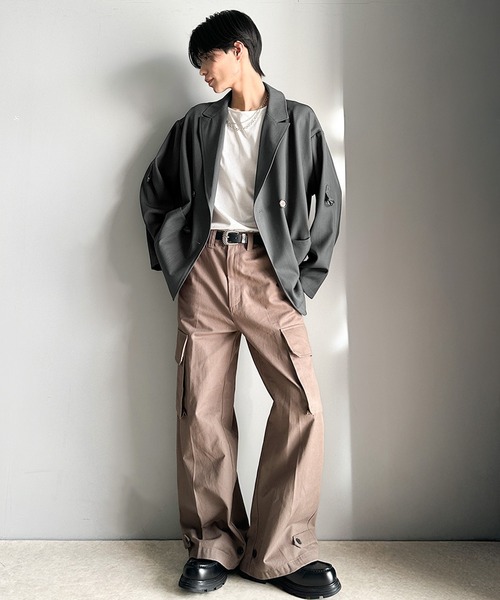 classicalelf（クラシカルエルフ）の「メンズの必需品。オーバーサイズ袖ロールアップドレープダブルジャケット（テーラードジャケット・メンズ・チャコール/グレー・X-LARGE/LARGE/MEDIUM/SMALL）」の21枚目の写真