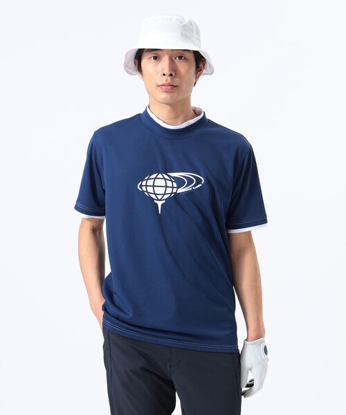 BEAMS GOLF オレンジレーベル　レイヤード モックネックシャ難あり BEAMS GOLF オレンジレーベル レイヤード モックネックシャ難