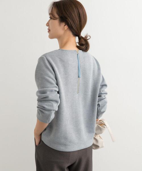 URBAN RESEARCH DOORS（アーバンリサーチドアーズ）の「バックジップデザインプルオーバー（Tシャツ/カットソー・レディース・ブルー/チャコールグレー/ベージュ・MEDIUM）」の3枚目の写真