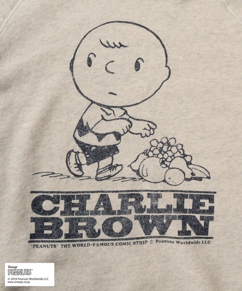 PEANUTS(ピーナッツ)の「【0】【Fruit of the Loom/フルーツオブザルーム】PEANUTSコラボ ヴィンテージイラストデザイン 7分袖プリントトレーナー /キャラクタースウェット/ 半端丈/ビッグシルエット/ ユニセックス(スウェット・レディース・ライトピンク/オフホワイト/イエロー/グリーン・S/M/L)」の15枚目の写真