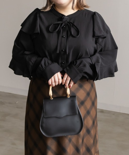 リボン付き2WAYフリルブラウス（シャツ/ブラウス）｜CLETTE（クレット）