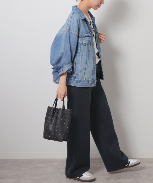 JOURNAL STANDARD relume(ジャーナルスタンダード レリューム)の「《再入荷!》【セットアップ対応/自宅ケア可能】GOODIES CLUB エンブレムニットパンツ(その他パンツ・レディース・ライトグレー/ネイビー・FREE)」の12枚目の写真