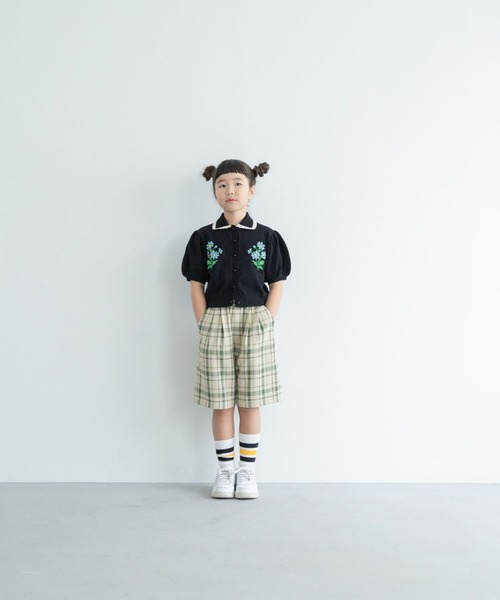 LOWRYS FARM（ローリーズファーム）の「フラワーシシュウカーディガンＳＳ　290057（カーディガン/ボレロ・キッズ・アイボリー/ブラック・110cm/120cm/130cm/140cm/150cm）」の17枚目の写真
