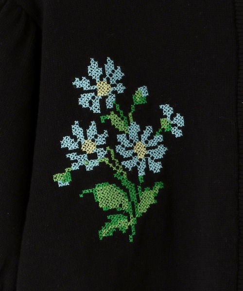 LOWRYS FARM（ローリーズファーム）の「フラワーシシュウカーディガンＳＳ　290057（カーディガン/ボレロ・キッズ・アイボリー/ブラック・110cm/120cm/130cm/140cm/150cm）」の10枚目の写真