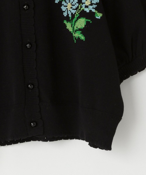 LOWRYS FARM（ローリーズファーム）の「フラワーシシュウカーディガンＳＳ　290057（カーディガン/ボレロ・キッズ・アイボリー/ブラック・110cm/120cm/130cm/140cm/150cm）」の9枚目の写真