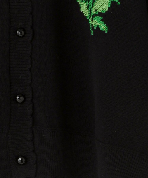 LOWRYS FARM（ローリーズファーム）の「フラワーシシュウカーディガンＳＳ　290057（カーディガン/ボレロ・キッズ・アイボリー/ブラック・110cm/120cm/130cm/140cm/150cm）」の7枚目の写真
