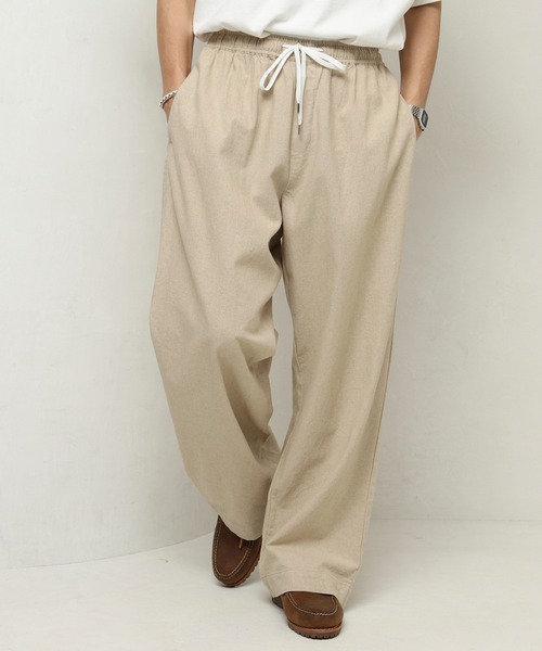 Firsthand（ファーストハンド）の「カジュアル綿麻ワイドパンツ（その他パンツ・メンズ・カーキ/ダークブラウン/ブラック/ナチュラル/グリーン・マルチサイズ）」の3枚目の写真