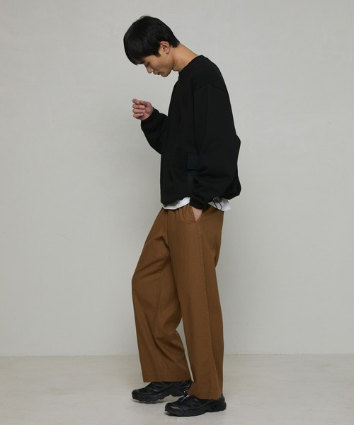 Firsthand（ファーストハンド）の「カジュアル綿麻ワイドパンツ（その他パンツ・メンズ・カーキ/ダークブラウン/ブラック/ナチュラル/グリーン・マルチサイズ）」の8枚目の写真