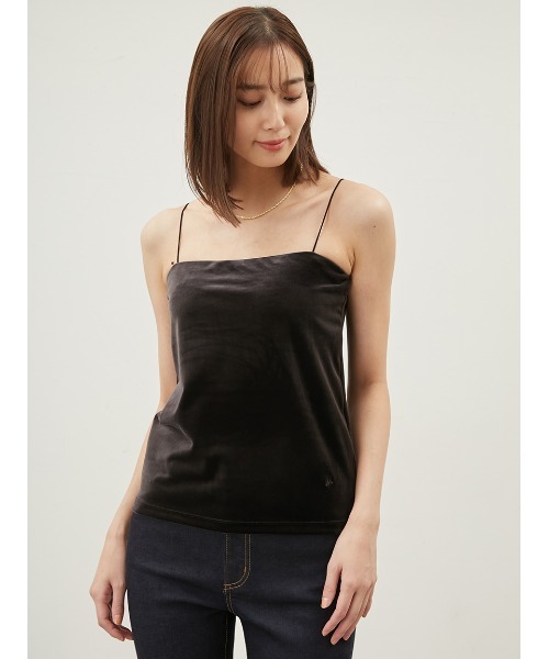 Mila Owen(ミラオーウェン)の「ベロアカップインキャミソール【手洗い可能】(キャミソール・レディース・チャコールグレー/ダークブラウン/ブラック・1/0)」の2枚目の写真