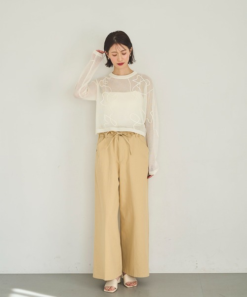 meilmada(メイルマダ)の「刺繍入りシアーショートニット(ニット/セーター・レディース・ホワイト/ブラック・FREE)」の9枚目の写真