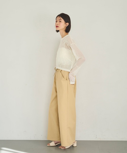 meilmada(メイルマダ)の「刺繍入りシアーショートニット(ニット/セーター・レディース・ホワイト/ブラック・FREE)」の10枚目の写真