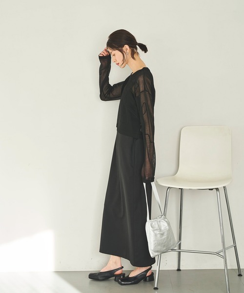 meilmada(メイルマダ)の「刺繍入りシアーショートニット(ニット/セーター・レディース・ホワイト/ブラック・FREE)」の18枚目の写真