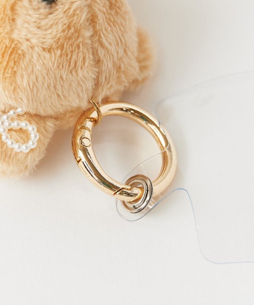 セール】Beads Charm Bear Keychain/ビーズチャーム付き ベアー