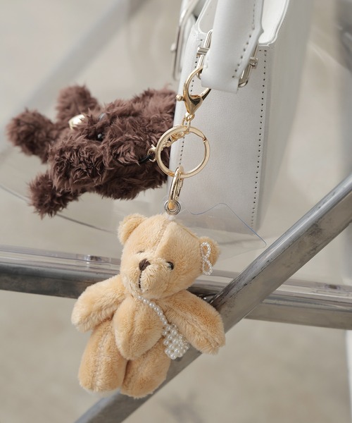 セール】Beads Charm Bear Keychain/ビーズチャーム付き ベアー
