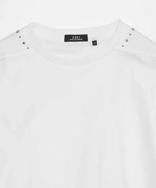 5351 POUR LES HOMMES(ゴーサンゴーイチプールオム)の「スタッズ 半袖 Tシャツ(Tシャツ/カットソー・メンズ・ブラック/ホワイト・44/46/48/50)」の5枚目の写真