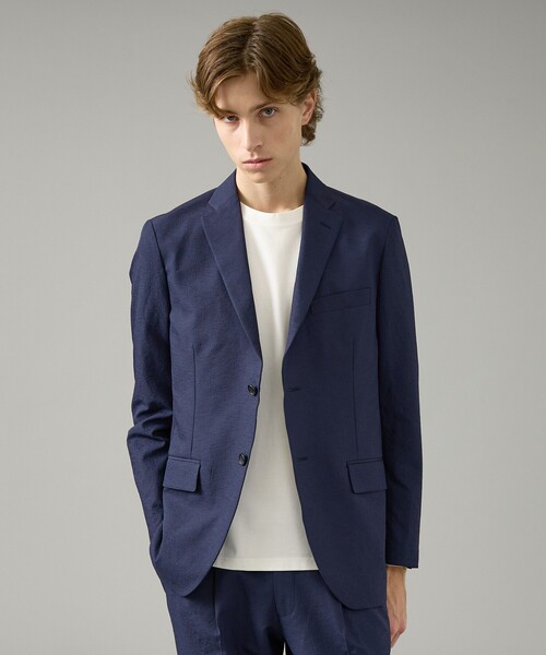 ABAHOUSE（アバハウス）の「【セットアップ対応】リネンライク ライトジャケット / 軽量 ストレッチ 手洗い可（セットアップ・メンズ・ブラック/ネイビー/ダークベージュ/ベージュ・44/48/50/46）」の4枚目の写真