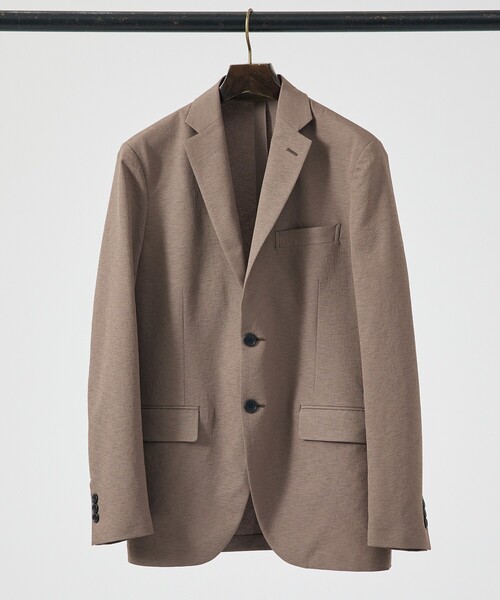 ABAHOUSE（アバハウス）の「【セットアップ対応】リネンライク ライトジャケット / 軽量 ストレッチ 手洗い可（セットアップ・メンズ・ブラック/ネイビー/ダークベージュ/ベージュ・44/48/50/46）」の3枚目の写真