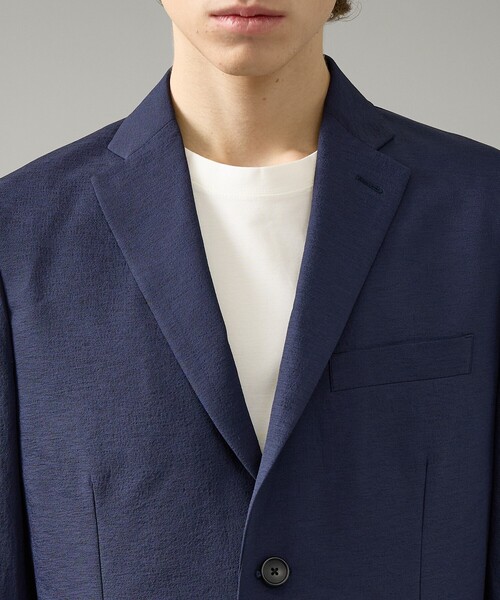 ABAHOUSE（アバハウス）の「【セットアップ対応】リネンライク ライトジャケット / 軽量 ストレッチ 手洗い可（セットアップ・メンズ・ブラック/ネイビー/ダークベージュ/ベージュ・44/48/50/46）」の5枚目の写真