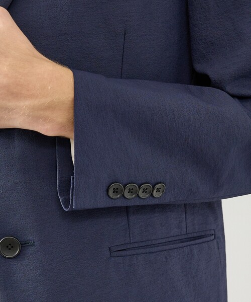 ABAHOUSE（アバハウス）の「【セットアップ対応】リネンライク ライトジャケット / 軽量 ストレッチ 手洗い可（セットアップ・メンズ・ブラック/ネイビー/ダークベージュ/ベージュ・44/48/50/46）」の6枚目の写真