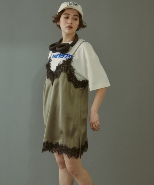 MIRROR STOKE（ミラーストーク）の「≪WEB限定≫【新色追加】LINGERIE CAMISOLE ONEPIECE/ランジェリーキャミソールワンピース（ワンピース・レディース・オリーブ/ブラック/グレイッシュベージュ・MEDIUM）」の19枚目の写真