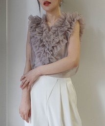 CORNERS（コーナーズ）の「チュールフリルベスト（Tシャツ/カットソー）」