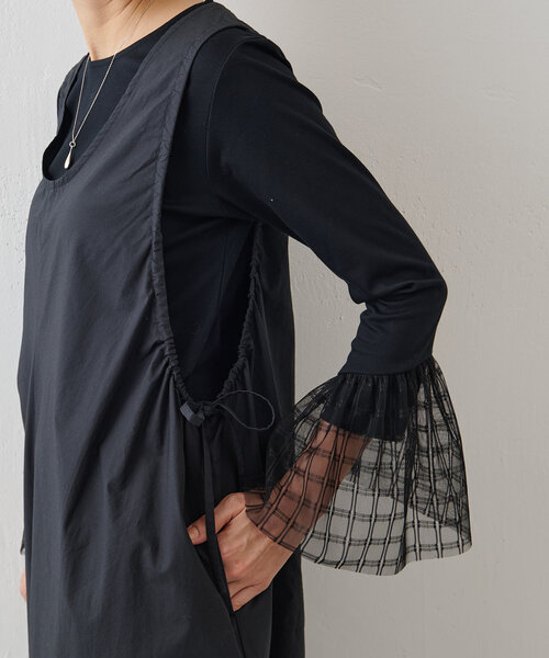 BEARDSLEY（ビアズリー）の「サイドギャザーサロペット（サロペット/オーバーオール・レディース・ブラック・FREE）」の5枚目の写真