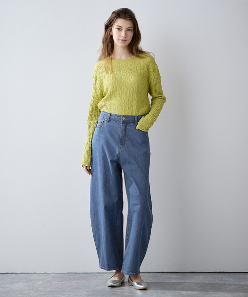 n.a_9　バレルシルエット　デニム 旬のバレルシルエットデニムに裾フリンジタイプが登場✨今っぽい