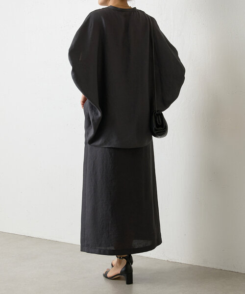 BEARDSLEY（ビアズリー）の「麻調合繊ポケットスカート（スカート・レディース・チャコールグレー/ベージュ・0/1/2）」の5枚目の写真